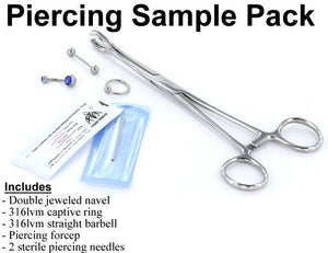 Piercing Sample Pack - Body Jewelry, Needles, Tools - Painful Pleasures