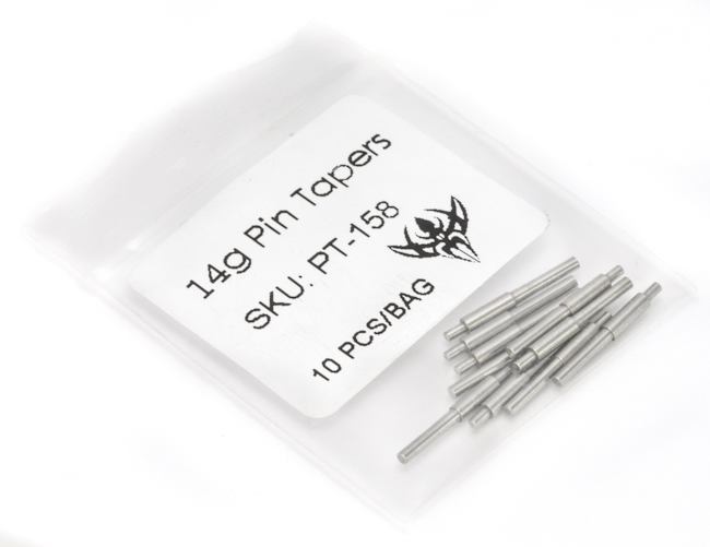 18g Disposable Stainless Steel Pin Taper for Internally Threaded or Threadless Jewelry — Price Per 1 - Painful Pleasures