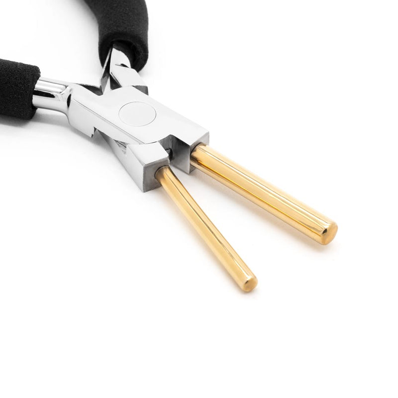 Bail Forming Pliers 6-3/4", with Brass Tips and Black Grip - Painful Pleasures