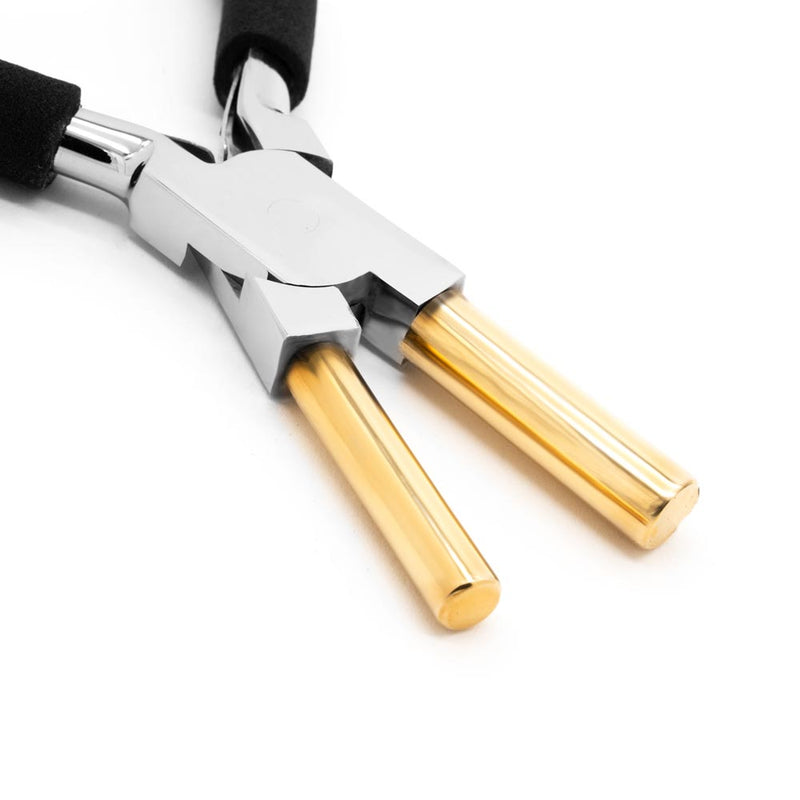 Bail Forming Pliers 7-1/4", with Brass Tips and Black Grip - Painful Pleasures