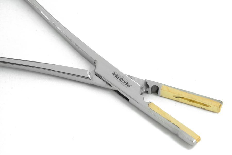 Dermal Anchor Locking Forceps 5.5" with Brass Tips - Painful Pleasures
