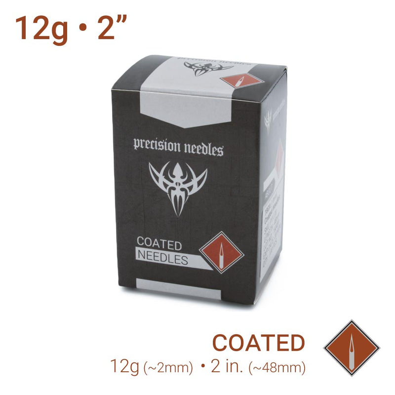 12g Sterilized 2" Coated Piercing Needles — Box of 100 - Painful Pleasures
