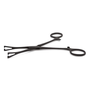 Slotted Pennington 6" Forceps — Black Oxide Coated - Painful Pleasures