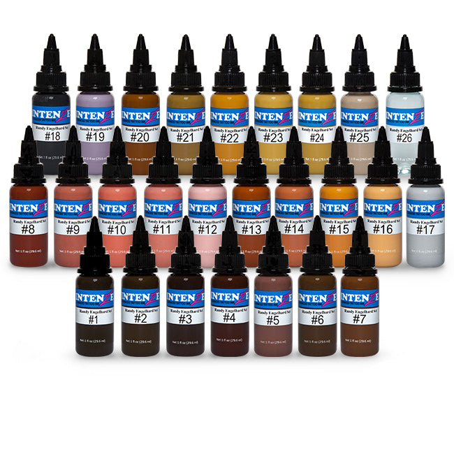 Randy Engelhard Tattoo by Number Set — Intenze Tattoo Ink — Set of 25 — 1oz Bottles - Ultimate Tattoo Supply