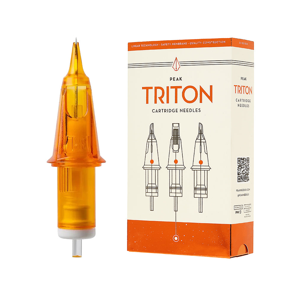 Peak Triton Cartridge - #10 Bugpin Super Tight Liner Extra Long Taper (7.5mm) - Box of 20 - Ultimate Tattoo Supply