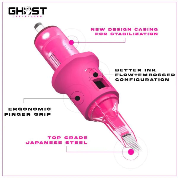 Ghost Tattoo Needle Cartridges — Liners — Box of 20 - Ultimate Tattoo Supply