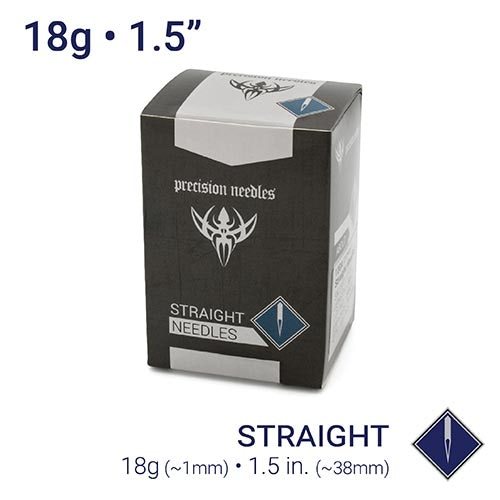 18g Sterilized 1.5" Body Piercing Needles — Box of 100 - Painful Pleasures