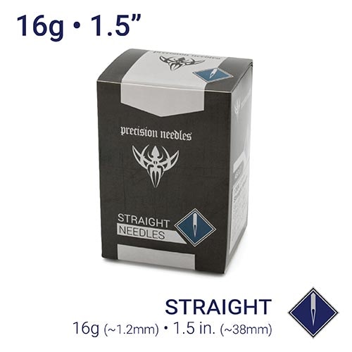 16g Sterilized 1.5" Body Piercing Needles — Box of 100 - Painful Pleasures