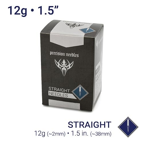 12g Sterilized 1.5" Body Piercing Needles — Box of 100 - Painful Pleasures