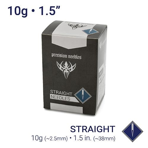 10g Sterilized 1.5" Body Piercing Needles — Box of 50 - Painful Pleasures