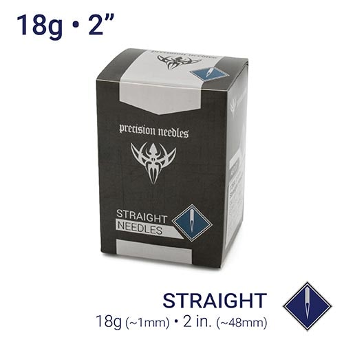 18g Precision Sterilized 2" Body Piercing Needles — Box of 100 - Painful Pleasures