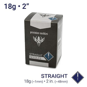 18g Precision Sterilized 2" Body Piercing Needles — Box of 100 - Painful Pleasures