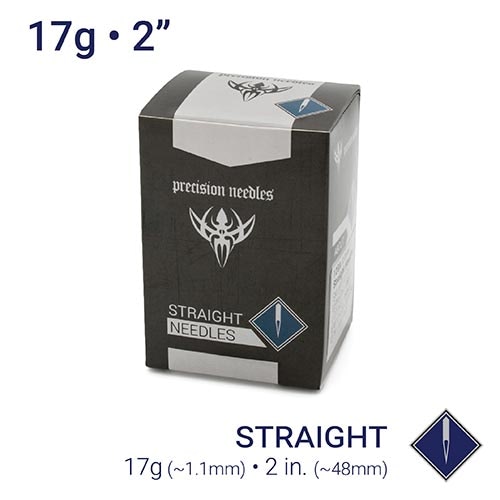 17g Sterilized 2" Body Piercing Needles — Box of 100 - Painful Pleasures