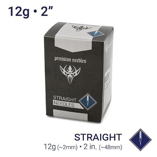 12g Sterilized 2" Body Piercing Needles — Box of 100 - Painful Pleasures
