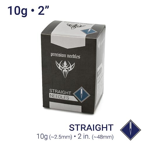 10g Sterilized 2" Body Piercing Needles — Box of 50 - Painful Pleasures