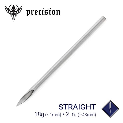 18g Precision Sterilized 2" Body Piercing Needles — Box of 100 - Painful Pleasures