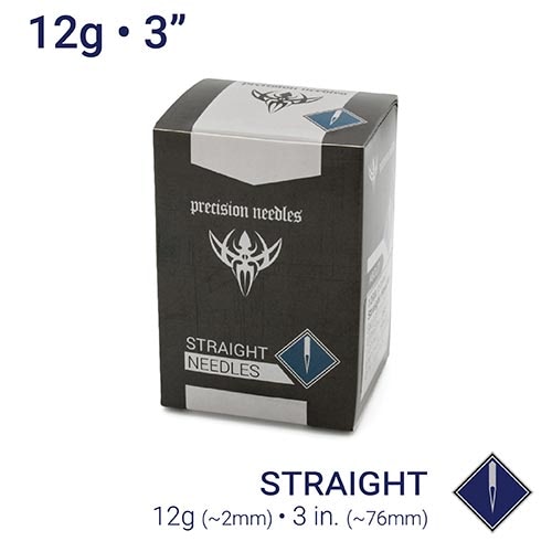 12g Sterilized 3" Body Piercing Needles — Box of 100 - Painful Pleasures