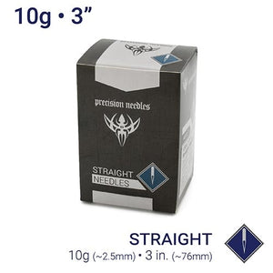 10g Sterilized 3" Body Piercing Needles — Box of 50 - Painful Pleasures