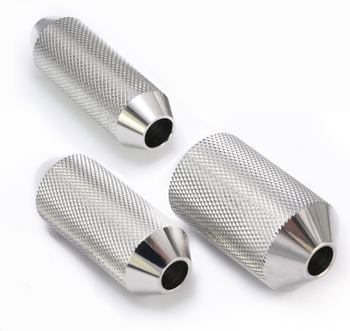 Stainless Steel Tattoo Knurled Angle Grip - 3 Sizes - Tattoo Supplies - Painful Pleasures