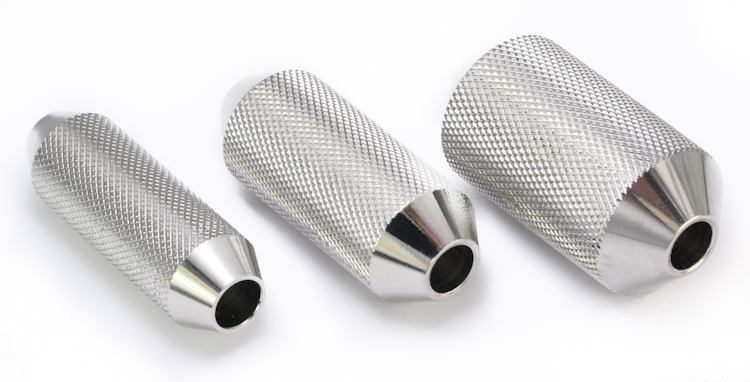 Stainless Steel Tattoo Knurled Angle Grip - 3 Sizes