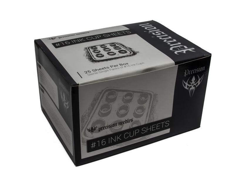 One Box of 25 Sterilized Single Packs of #16 Precision Ink Cup 3 x 3 Sheets 2