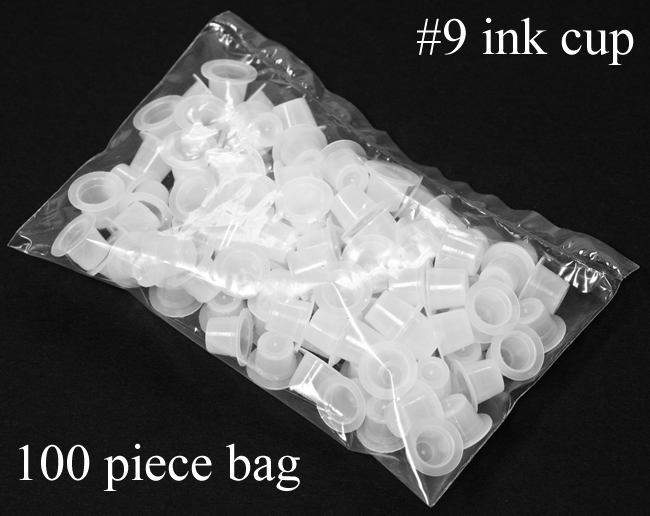 100 Tattoo Ink Cups — Size #9 (Small) — Price Per Bag - Painful Pleasures