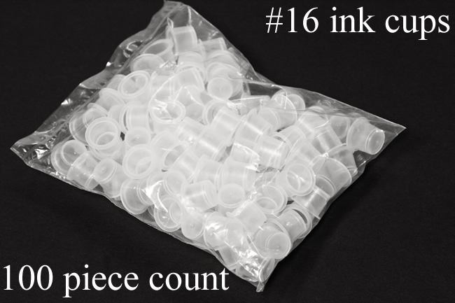 100 Tattoo Ink Cups — Size #16 (Large) — Price Per Bag - Ultimate Tattoo Supply