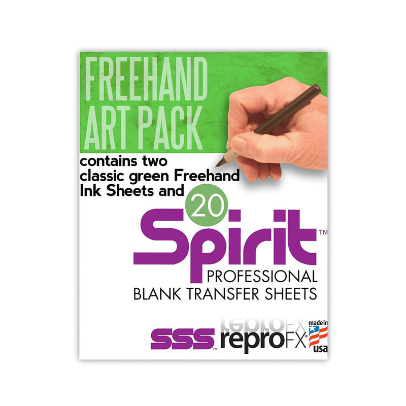 Spirit Freehand Art Pack - 2 Classic Green Freehand Sheets and 20 Blank Transfer Sheets - Painful Pleasures