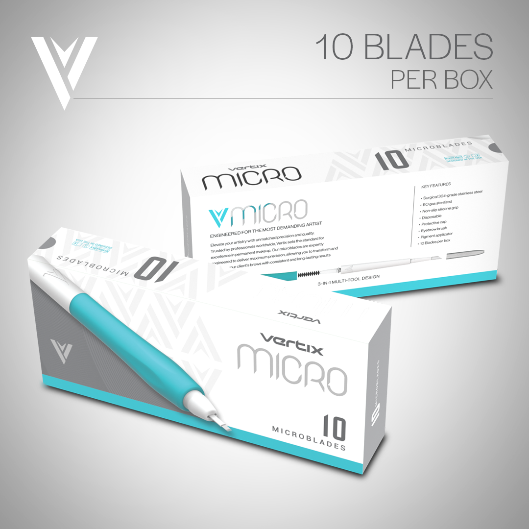 Vertix Micro Microblade - U Curved Blade - Pack of 10 Microblades - Ultimate Tattoo Supply