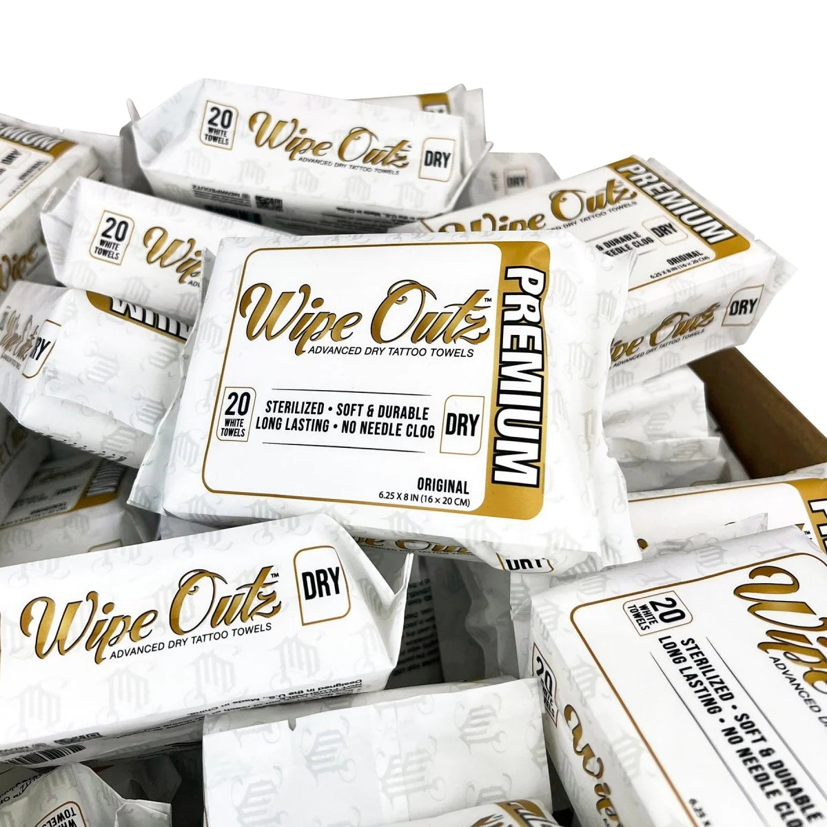 Wipe Outz Premium Dry White Tattoo Towels - Ultimate Tattoo Supply