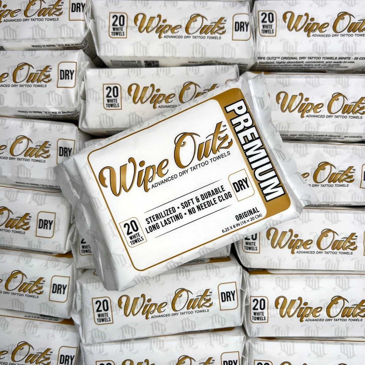 Wipe Outz Premium Dry White Tattoo Towels - Ultimate Tattoo Supply