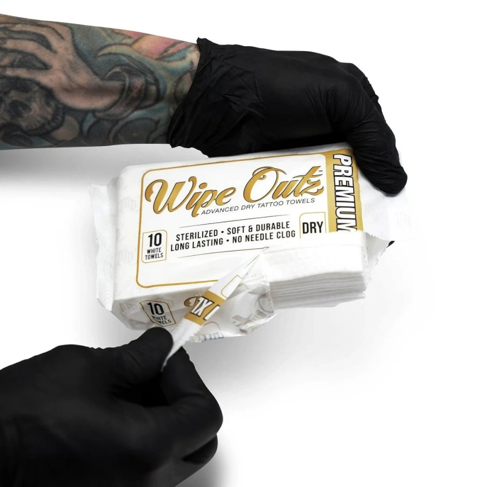 Wipe Outz Premium XL Dry White Tattoo Towels - Ultimate Tattoo Supply