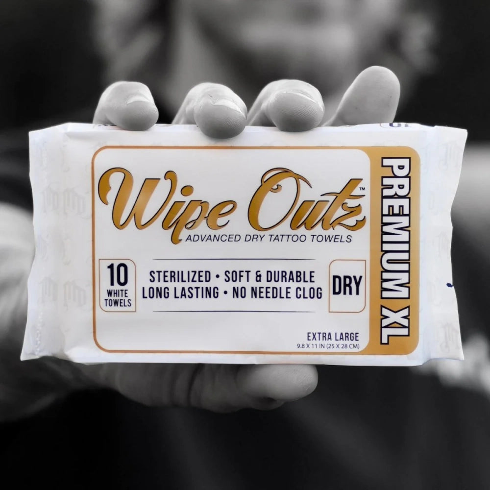 Wipe Outz Premium XL Dry White Tattoo Towels - Ultimate Tattoo Supply