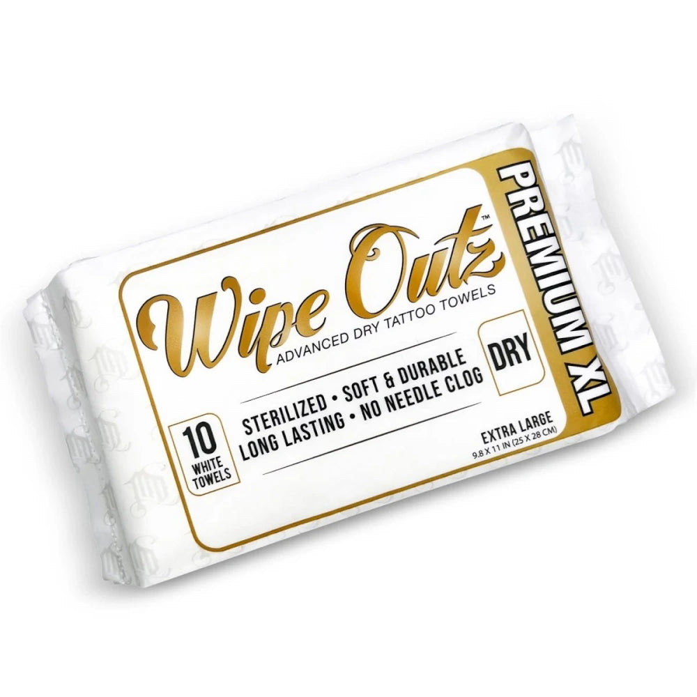 Wipe Outz Premium XL Dry White Tattoo Towels - Ultimate Tattoo Supply