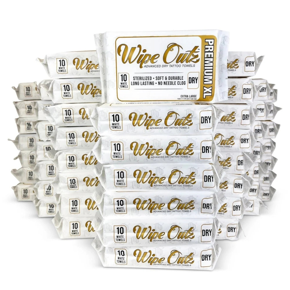 Wipe Outz Premium XL Dry White Tattoo Towels | Ultimate Tattoo Supply Wipe Outz Premium XL Dry White Tattoo Towels | Ultimate Tattoo Supply