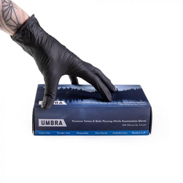 Recovery Umbra Black Disposable Nitrile Gloves — Box of 100