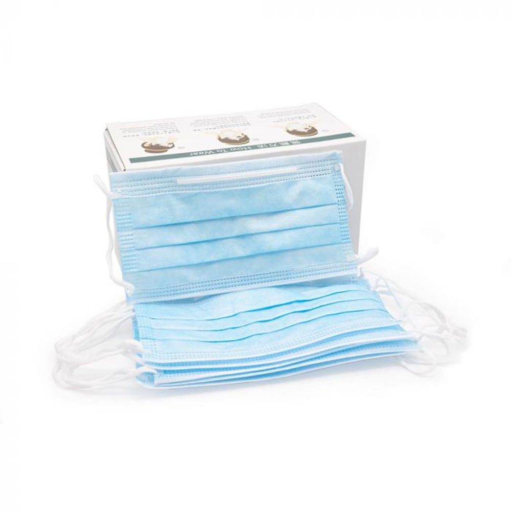 Blue Disposable Face Masks - Box of 50 - Ultimate Tattoo Supply