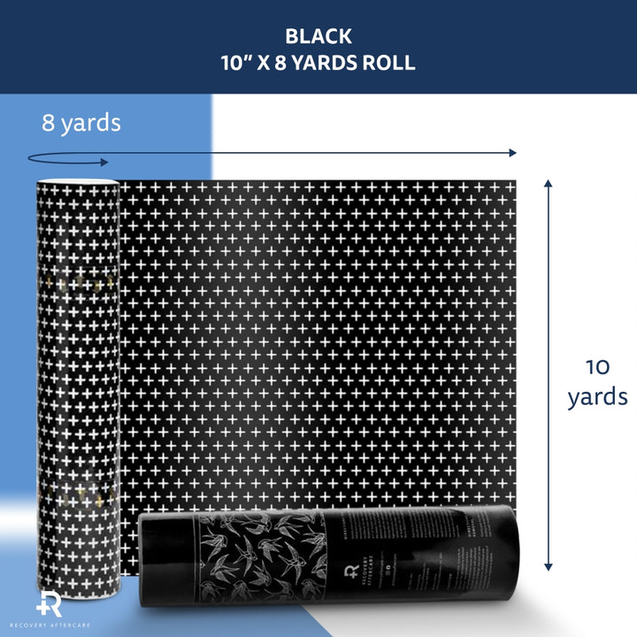 Recovery Derm Shield — 10" x 8 Yard Roll — Black - Ultimate Tattoo Supply