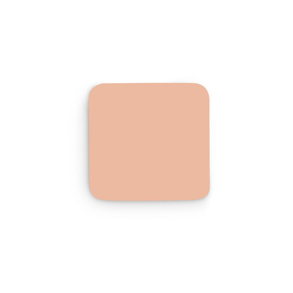 Light-toned tattooable flesh sample square on a white background.