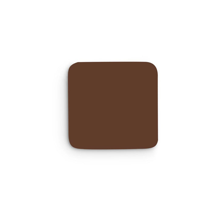 Dark-toned tattooable flesh sample square on a white background.