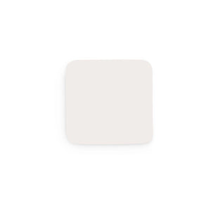 White tattooable flesh sample square on a white background.