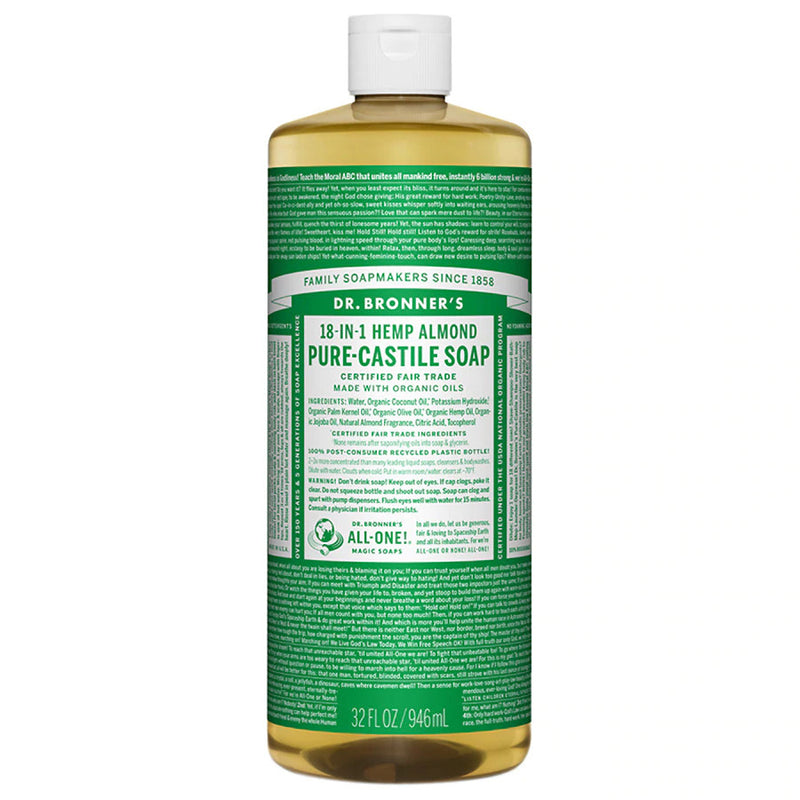 Dr. Bronner's Pure Castile Soap - Almond - 32oz. Bottle - Ultimate Tattoo Supply