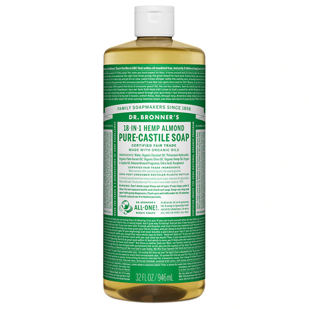 Dr. Bronner's Pure Castile Soap - Almond - 32oz. Bottle - Ultimate Tattoo Supply