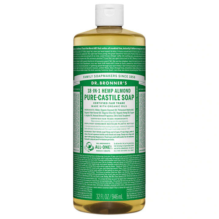 Dr. Bronner's Pure Castile Soap - Almond - 32oz. Bottle - Ultimate Tattoo Supply