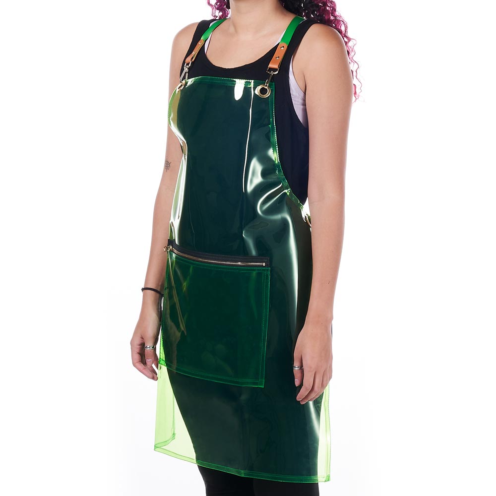 Saferly Vinyl Apron — Green - Ultimate Tattoo Supply