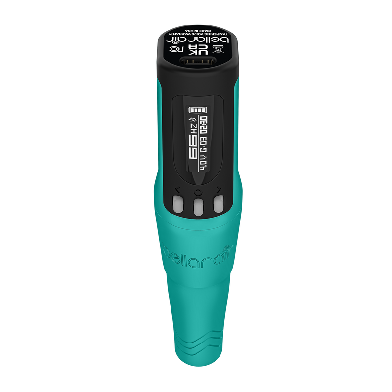 Microbeau Bellar Air Wireless PMU Machine — 2.1mm Microbeau Blue with 1 Battery - Ultimate Tattoo Supply