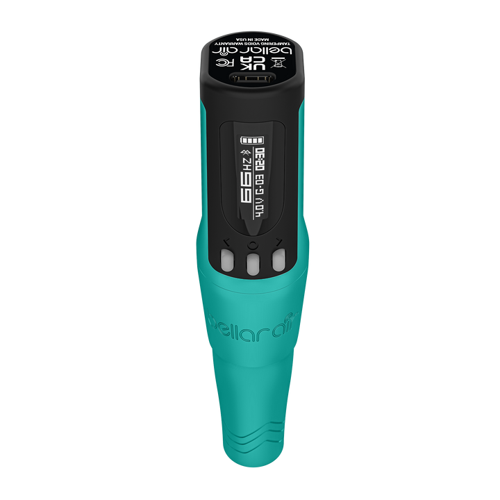 Microbeau Bellar Air Wireless PMU Machine — 2.1mm Microbeau Blue with 1 Battery - Ultimate Tattoo Supply