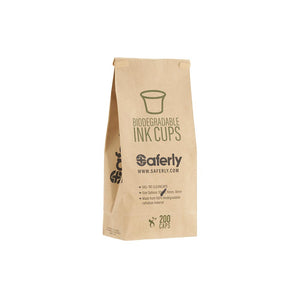 Biodegradable Pigment/ Ink Cups - Bag of 200 - Saferly Clean Caps - Pick Size - Ultimate Tattoo Supply