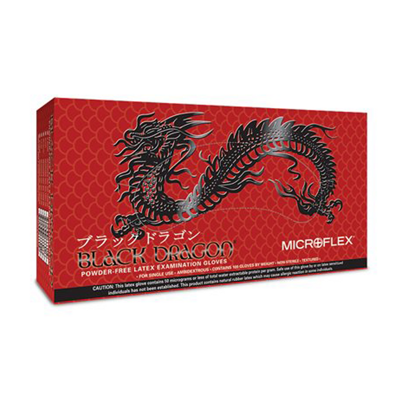 Black Dragon Latex Exam Gloves – Powder Free - Ultimate Tattoo Supply