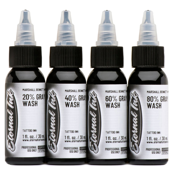 Eternal Tattoo Ink - Marshall Bennett Gray Wash Set of 4 - Ultimate Tattoo Supply